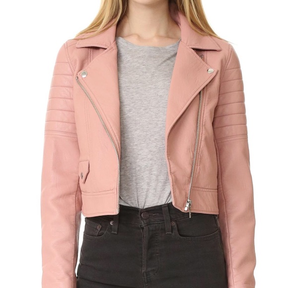 Blank NYC Jackets & Blazers - NWT BlankNYC Blush Pink Faux Leather Moto Jacket